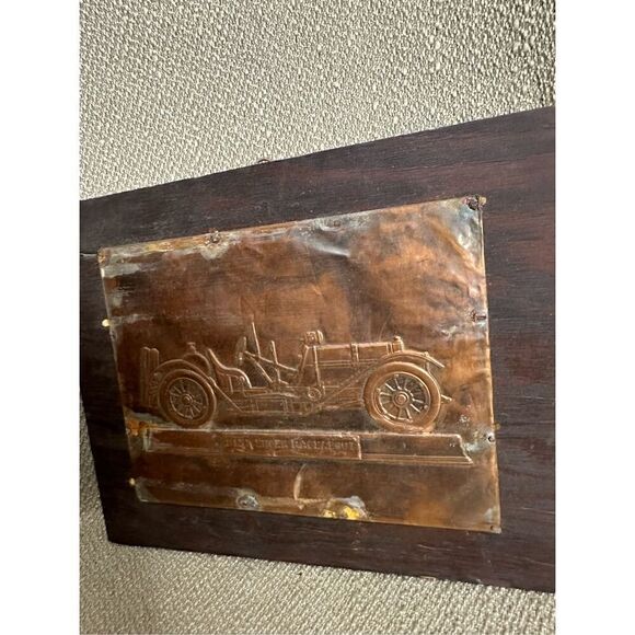 Vintage Stamped Pressed Copper 1912 Mercer Raceabout 10x8.5” Artwork Picture - Picture 5 of 9